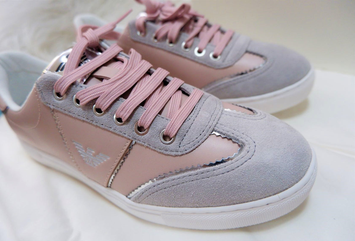 関税送料込♪EMPORIO ARMANI/レザー スニーカー ピンク Emporio Armani EA7 Men's Bright Pink Fashion Sneakers Shoes