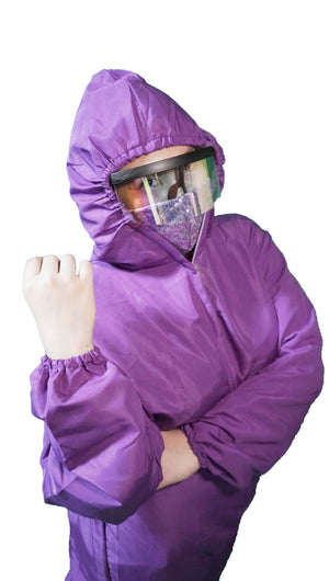 Violet Microfiber PPE (Personal Protective Equipment) Coverall Suit